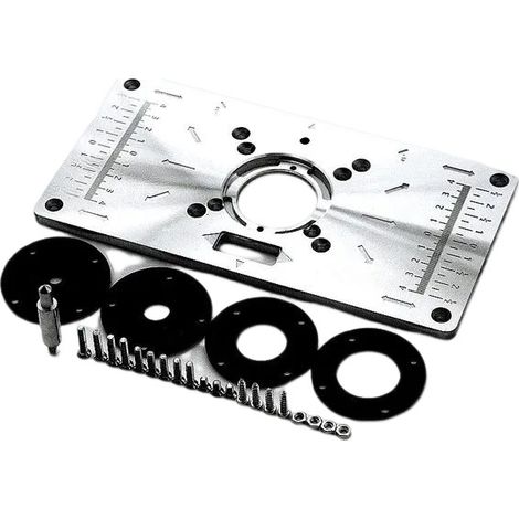 Inserto de mesa de fresado de aluminio, herramientas de carpintería, fresa, anillo de correa para banco de carpintería (1 juego)