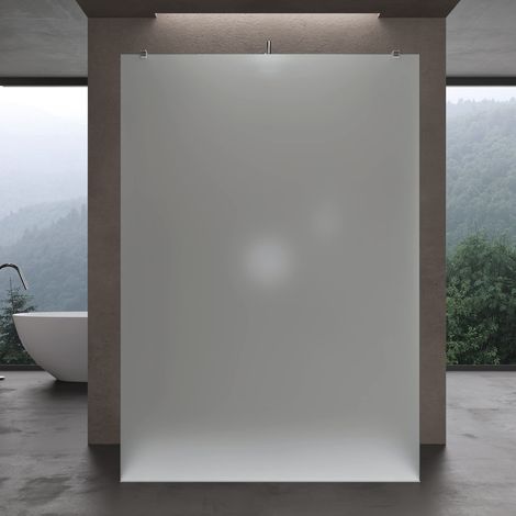 doporro Box Doccia Walk-In 100x200cm, Parete Doccia Anticalcare in Vetro Smerigliato 10mm con Bracci Sostegni Telescopici in Acciaio MMBR3 (1/5)