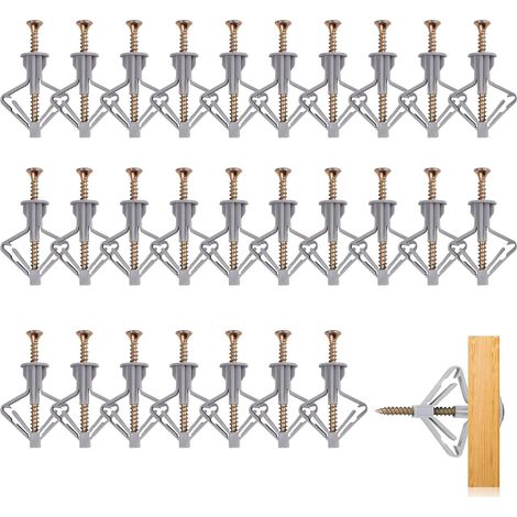50 Pièces Chevilles pour Plaques de Plâtre, Cheville Brique Creuse, Chevilles à Expansion pour Mur Creux, Fixations pour Plaques de Plâtre, pour Installation Murale en Plaque de Plâtre (1/5)