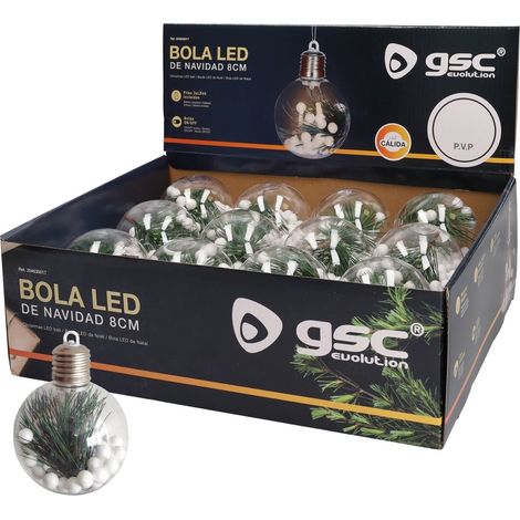 Palla di Natale a LED 8 cm 3xLR44 Luce calda - Scatola di spedizione da 12 unità (1/5)