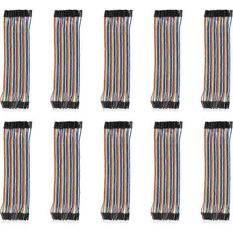 10 Stück Jumperkabel aus Kunststoff, Stecker auf Buchse, Verbindungskabel für Computerelektronik, 2,54 mm (1/4)