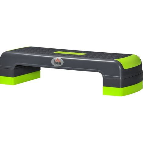 Stepper aerobico regolabile in altezza a 3 livelli, fino a 150 kg, 78 x 28 x 20 cm, grigio/verde (1/5)