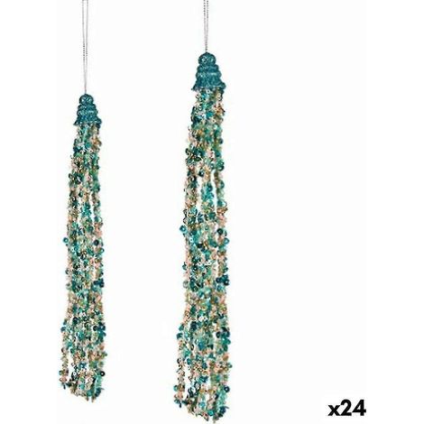 Boule de Noël Krist+ Guirlandes bleues 3,5 x 2,5 x 35,5 cm Pendentif (24 unités) (1/5)