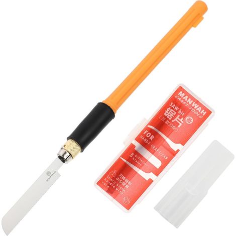Mini Scie à Métaux de Bricolage Mw-2146, 1 Set 3 Lames Acier Allié Argenté, Manche Inclus, pour Loisirs Créatifs et Travaux DIY (1/5)