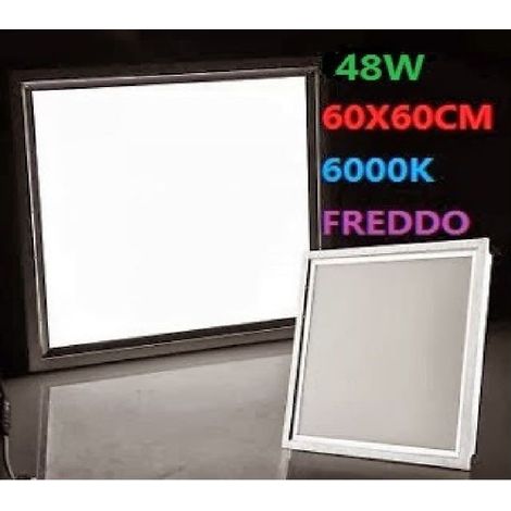 TrAdE Shop Traesio - Lampada Led Pannello Quadrato 48w Incasso 220v Freddo Bianco Calda 60x60cm - -Bianco Freddo -