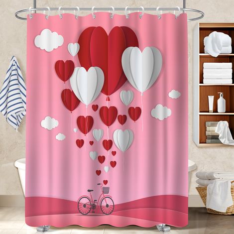 Kit rideau de douche en polyester 180x180 décoratif voile de douche pour cabine de douche (1/5)