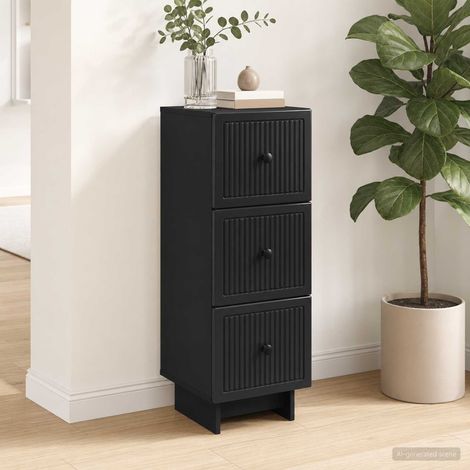 vidaXL Mobile con Cassetti Nero 33 x 34,5 x 90 cm Legno ingegnerizzato (1/5)
