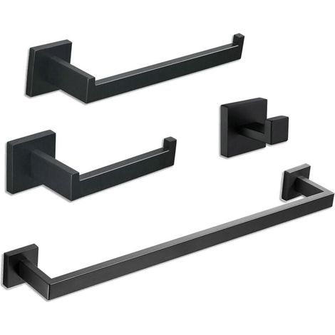 4 Barres Porte Serviettes Inox 304 Anneau Crochet 46cm (1/4)