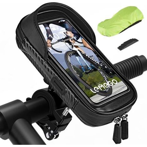 (Farbe: Schwarz) Wasserdichte Handyhalterung für Fahrräder/Motorräder, Lenkertasche für Mountainbikes, Elektroroller und Fahrräder mit Regenschutz (1/5)