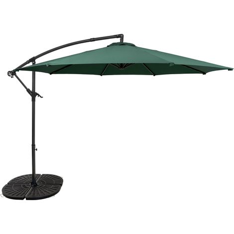 Cantilever Parasol 3m With Full Fan Base – Green (1/5)