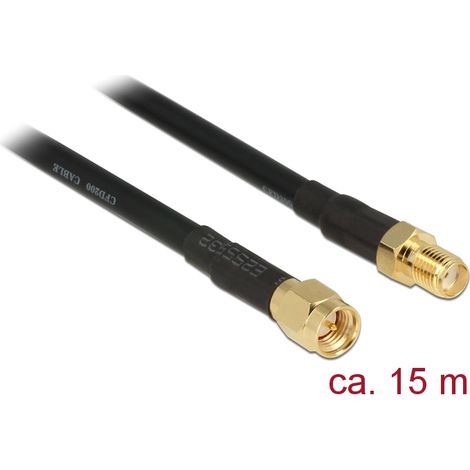 Hf sma stecker  sma buchse 15 m cfd200 low loss delock