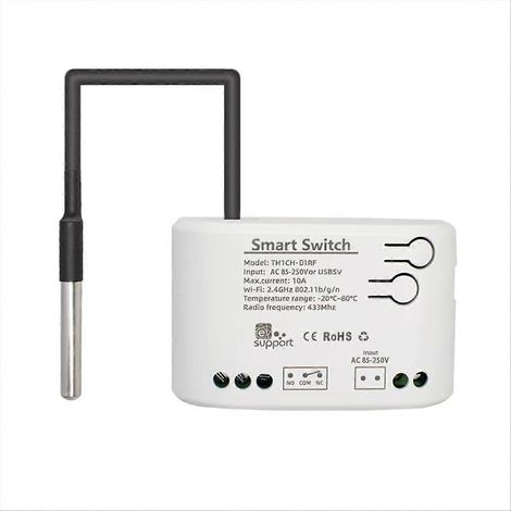 Interrupteur de température intelligent WiFi, relais à contact sec passif, thermostat de surveillance, capteur de température A (1/5)