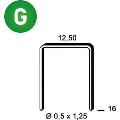 5 000 Agrafes Galvanisées D-16 - 12.5x16x0.5x1.25 mm - D-Work