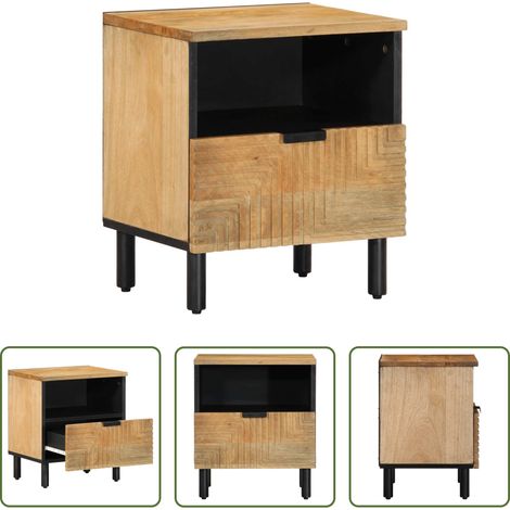 vidaXL Rangement - Table de chevet marron 40x33x46 cm bois de manguier solide (1/5)