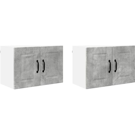 Meuble mural de cuisine,Armoire de cuisine 2 pcs Gris béton 60 x 31 x 40 cm CFW51802 (1/5)