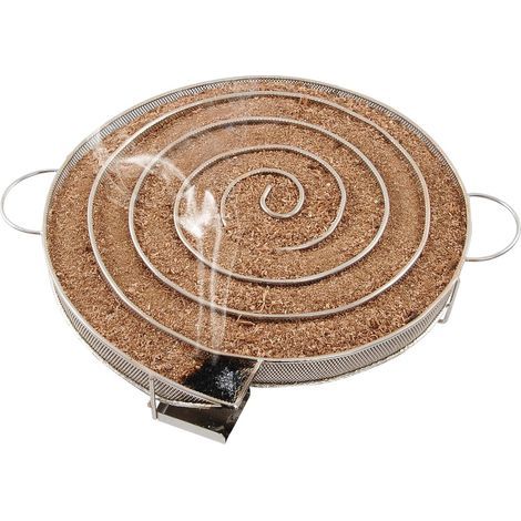 304 stainless steel smoking basket, round smoking box, outdoor grill, smoking tray (1/4)