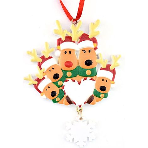 Personalisierte Weihnachtsbaumdekoration mit Rentierfamilie zum Selbermachen – Winter 2021 – 20 cm