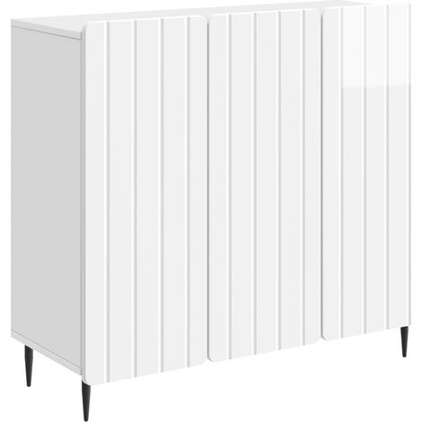 Credenza Bianco Lucido 89 x 34,5 x 82 cm Legno ingegnerizzato vidaXL