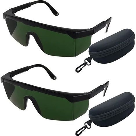 2PCS Lunettes de Protection Laser Lunettes pour Laser Lunettes de Sécurité (Vert) (1/5)
