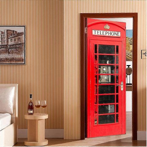 Autocollants pour porte de cabine téléphonique, autocollants muraux, autocollants pour porte (1/5)