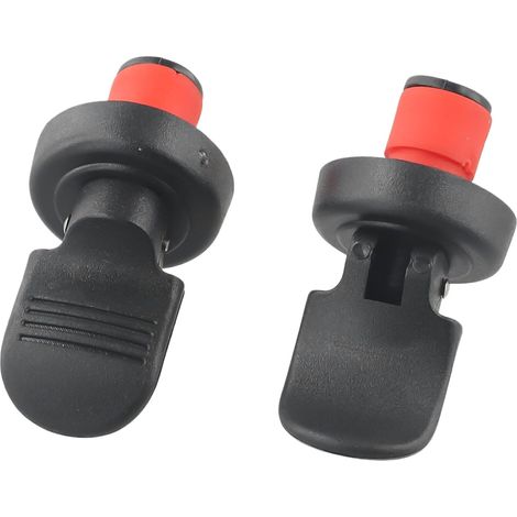 Set of 2 airtight, leak-proof wine bottle stoppers with manual push lever for wine, beer, mineral water, vinegar and oil, made of PP plastic and rubber (black) (1/5)