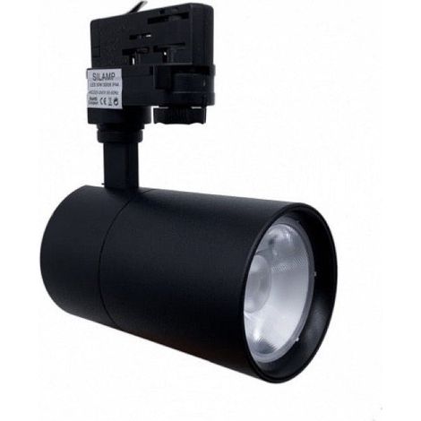Spot LED sur Rail 30W 80° Compact Triphasé NOIR - Blanc Froid 6000K - 8000K - SILAMP (1/2)