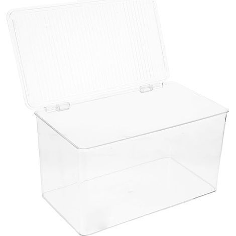 Boîte De Rangement Transparente Couvercle Boîte De Rangement Maquillage Organisateur De Bureau Bureau Chambre Coiffeuse 10.83 X 6.89 X 5.91 in (1/5)