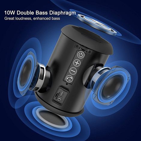 Enceinte Bluetooth portable sans fil Super Bass avec témoin lumineux Bluetooth, étanchéité IPX6 et autonomie de 15 heures. (1/5)