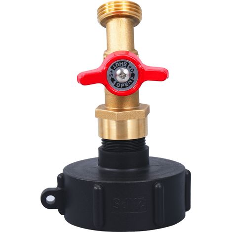 Adaptateur IBC en Laiton pour Robinet, Connecteur de Tuyau Robuste, Raccord Fileté NPS vers Bec d'Eau 3/4 Pouces