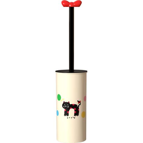 Brosse de toilette domestique, brosse de toilette à long manche et poils souples sans angles morts, brosse de nettoyage de salle de bain avec base (1/4)