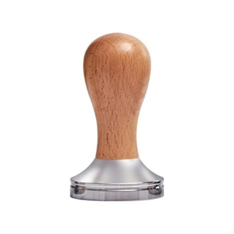 Tasseur à café pour expresso, 53 mm, en bois de hêtre, avec manche en bois, avec base plate, couleur bois.-AquaForge (1/4)