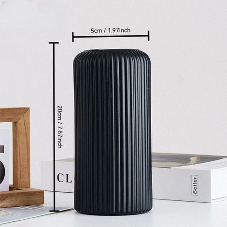 Dekorative Vase aus PP-Kunststoff, minimalistischer Stil – Schwarz (1/5)