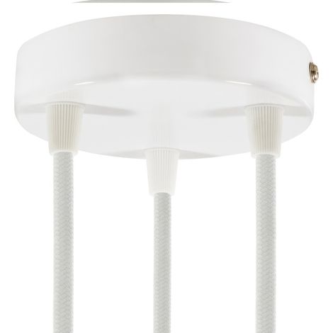 creative cables - Kit rosone cilindrico in Metallo a 3 Fori Smart - Compatibile con assistenti vocali - Conico, Bianco Lucido