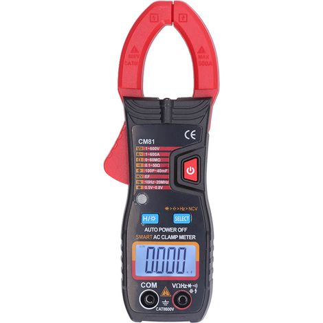 Pince ampèremétrique numérique, ampèremètre AC/DC multifonctionnel, multimètre intelligent à sélection automatique de gamme, 1 V-600 V