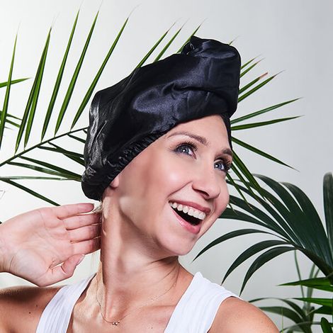 turbante de cabello de satén Yeye (1/5)