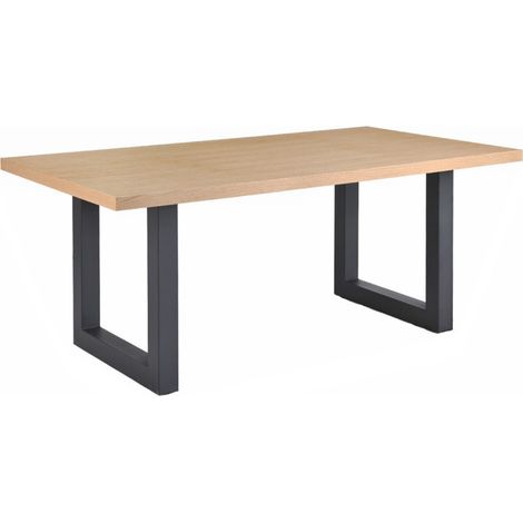 Table de repas L. 180 cm placage chêne et pieds en métal noir - NEXUS (1/5)
