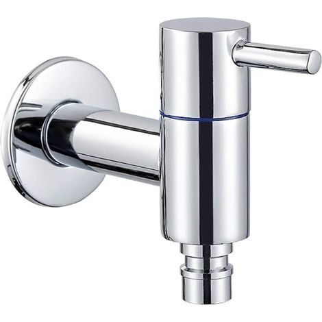 Robinet de lavabo mural en laiton pour salle de bain, piscine, extérieur, chromé (1/5)