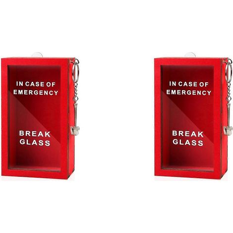 Boîte d'urgence humoristique (x2) - Bocal à idées personnalisées avec marteau, à casser en cas d'urgence - Décoration de bureau (1/5)
