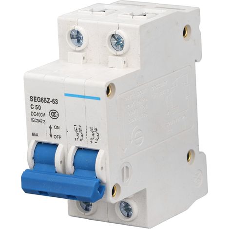 Disjoncteur 2P 50A 400V C50 pour Installation Photovoltaïque et Protection Solaire