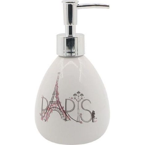 Cleafe - Dispenser Porta Sapone Liquido Scritta Paris Portasapone Accessorio Bagno 87035 - (1/2)
