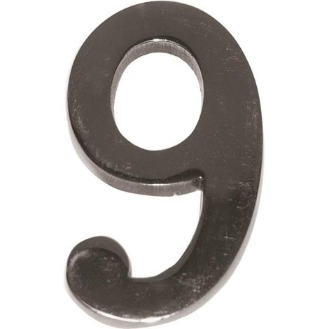 números para puerta del 1 al 9. 10cm. elegir número y acabado. número cero acabado níquel mate acabado níquel mate número nueve
