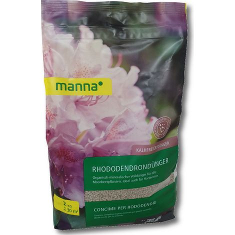 Manna Rhododendrondünger 2 kg Azaleendünger Erikendünger Morbeetpflanzen