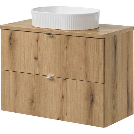 Waschtisch Skelbolu 80x71x40 cm Eichenoptik [en.casa]