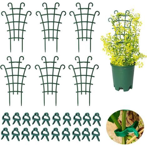APEX Tuteur Plante Grimpante, Support pour Plantes De Jardin 6 Pièces, avec Pinces à Plantes 20 Pièces, pour Jardin, Hoya, Pothos, Fleurs (1/5)