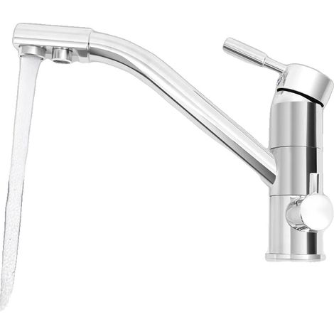 Grifo de diseño de 3 vías, fabricado en latón de alta calidad, color plata. (1/5)