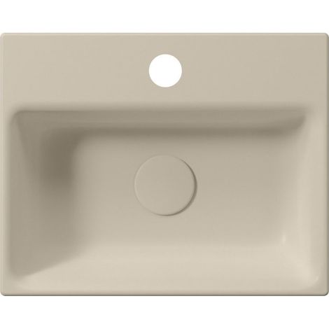 Lavabo en céramique NUBES 40x32cm, bord inférieur groud, creta mat (1/3)