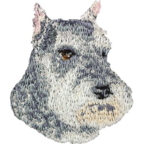 Schnauzer, Schnauzer I - parche con forma de perro, parche bordado, decoración única para mochila de Art-Dog (1/3)