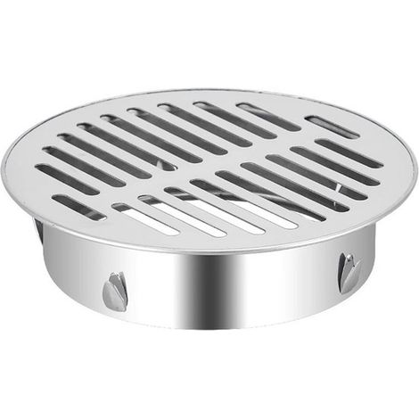 1 desagüe de suelo, tapa de sifón de suelo de acero inoxidable, Sifón de suelo, Acero inoxidable, sifón de suelo redondo, plateado (1/5)