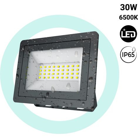 Projecteur LED extérieur - Slim - 30W - 3200lm - IP65 - Blanc Froid - Noir (1/5)