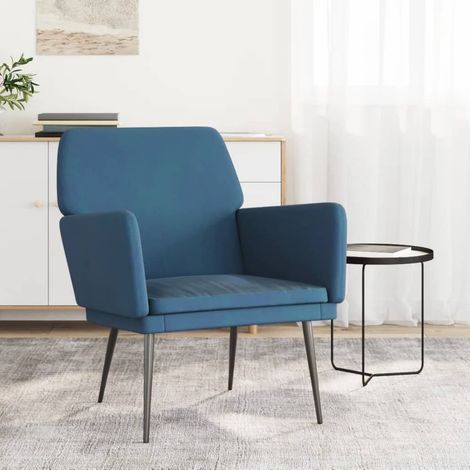 Fauteuil Relax - Fauteuil Salon Bleu 62x79x79 cm Velours BV265130 - BonneVie (1/5)